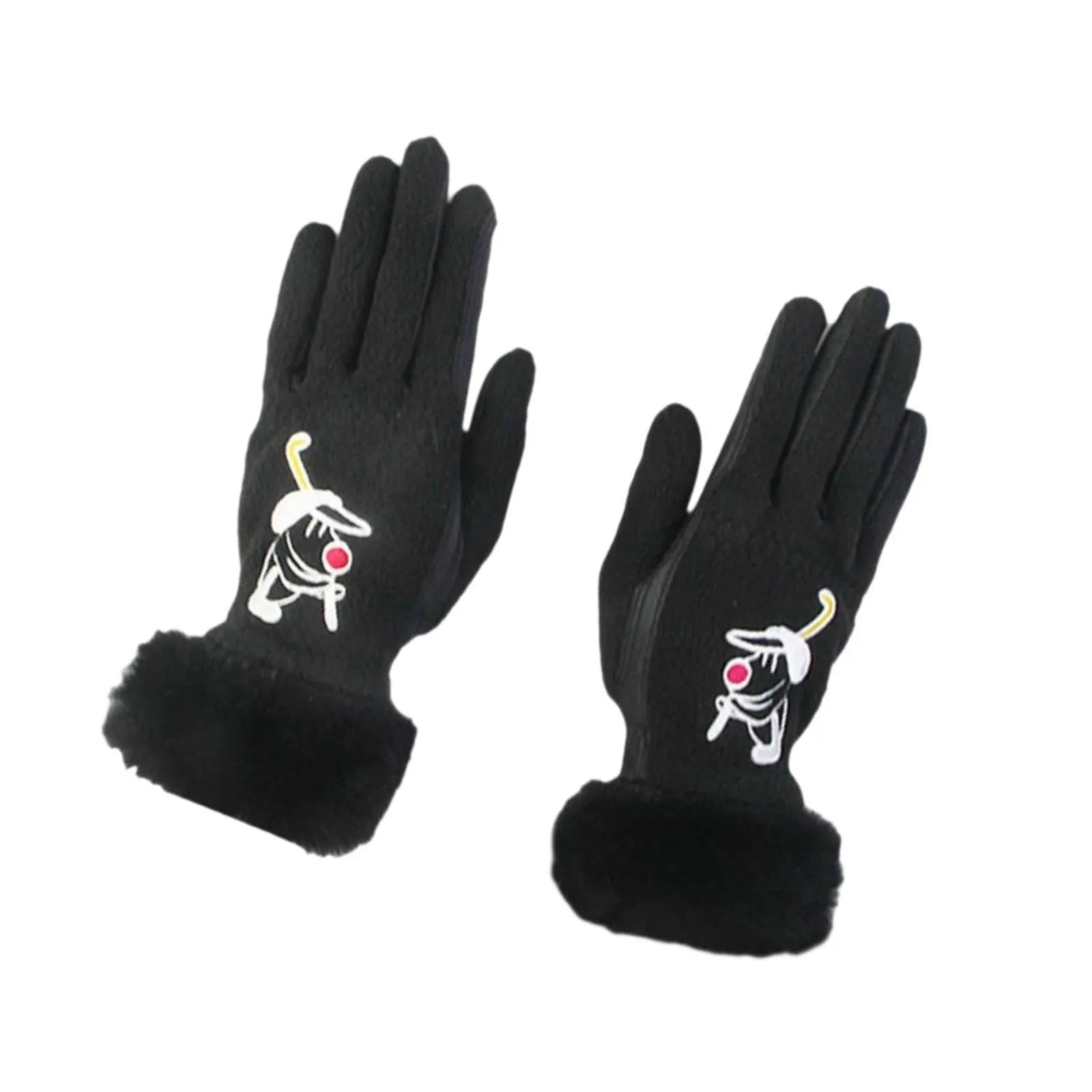 1 Pair of Golf Gloves Winter Training Gloves Mitts for Fishing Biking Hiking Black 20