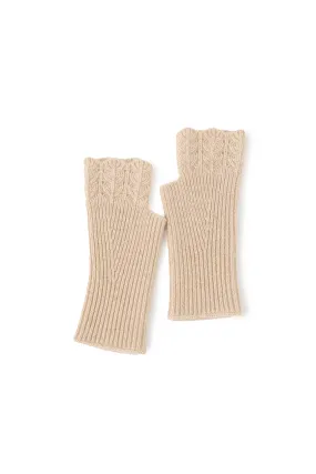 100 Cashmere Ribbed Knit Crochet Fingerless Gloves