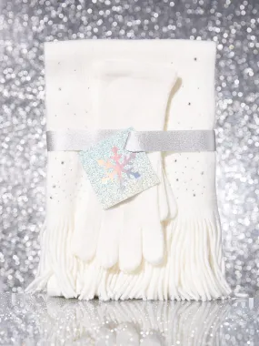 2-Piece Studded Scarf & Gloves Gift Set