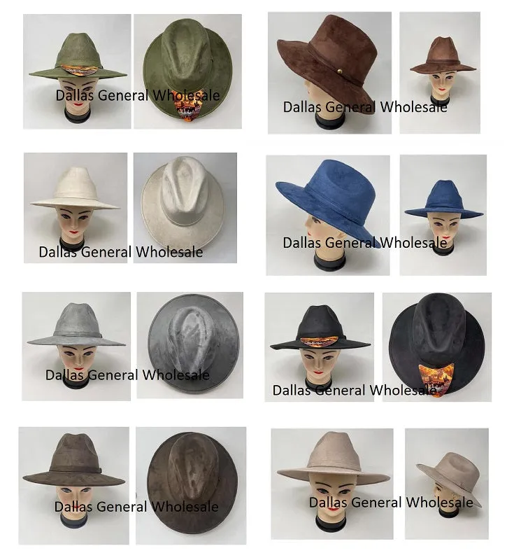 Adults Suede Fedora Hats Wholesale