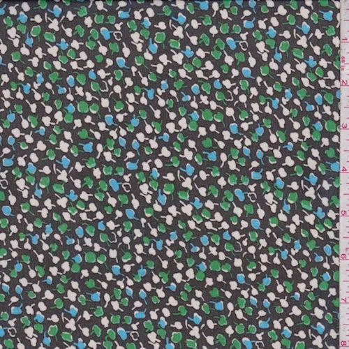 Black Mini Clover Chiffon Fabric