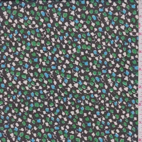 Black Mini Clover Chiffon Fabric