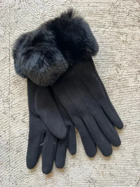 Black Pin Tuck Gloves