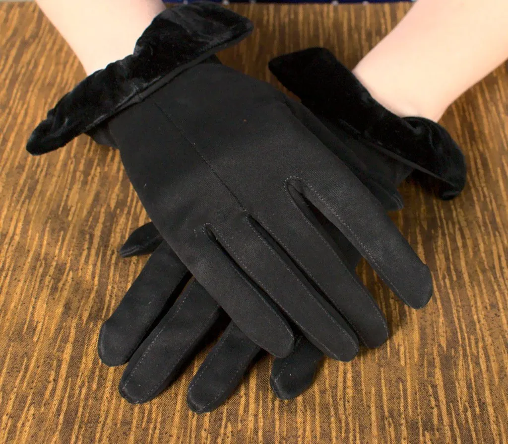 Black Velvet Cuff Gloves