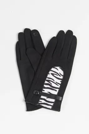 Black Zebra Print Insert Gloves