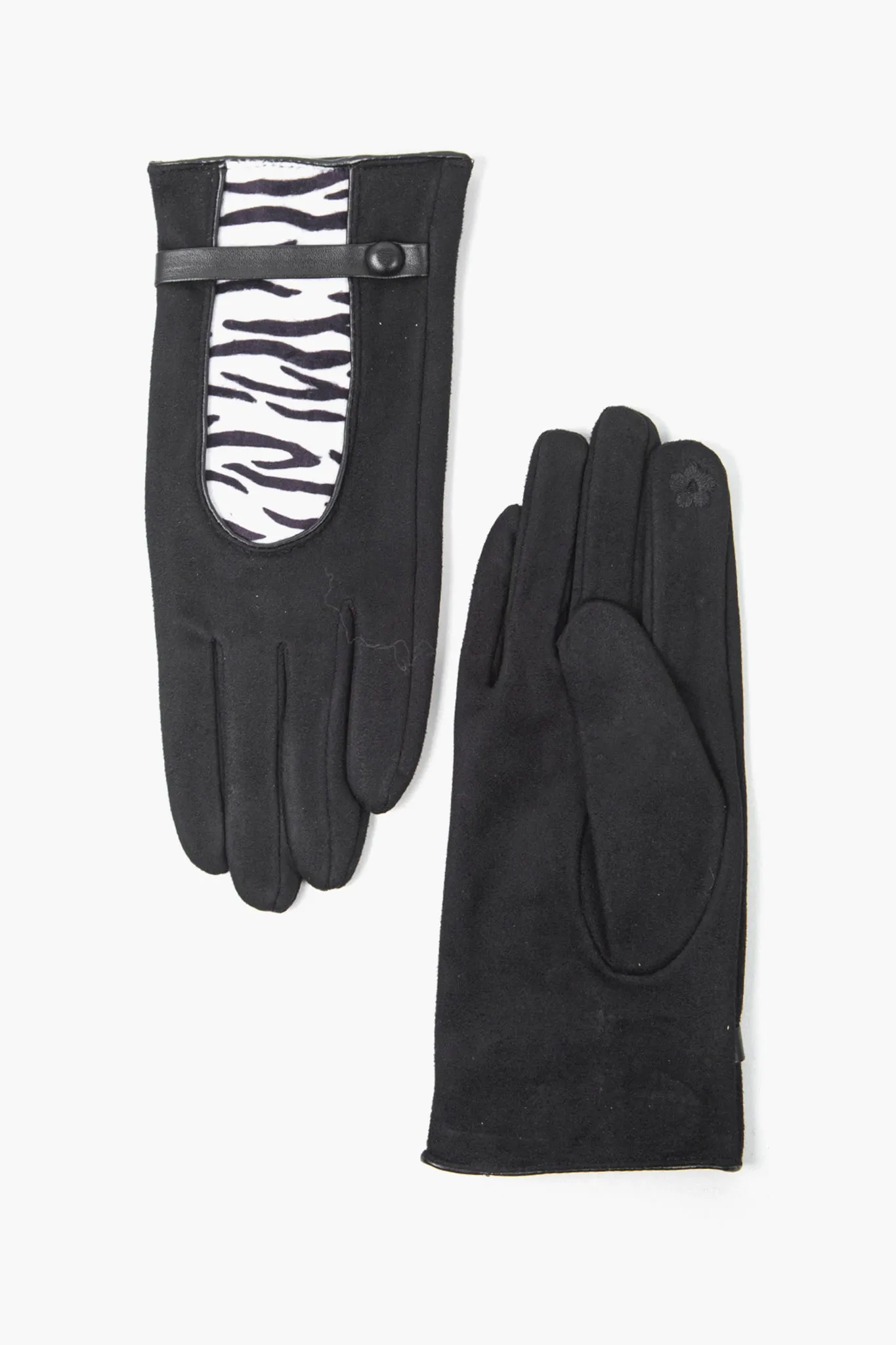 Black Zebra Print Insert Gloves