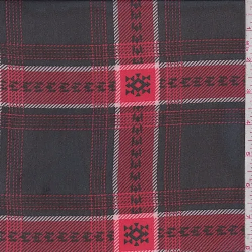 Black/Red Plaid Chiffon Fabric