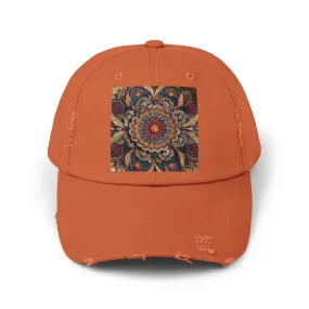 Bohemian floral minimalist Unisex Distressed Cap