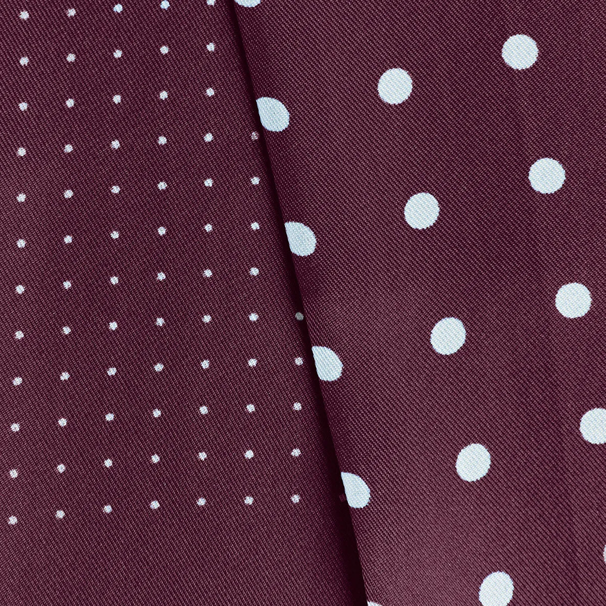 Burgundy & White Spot Silk Tubular Scarf