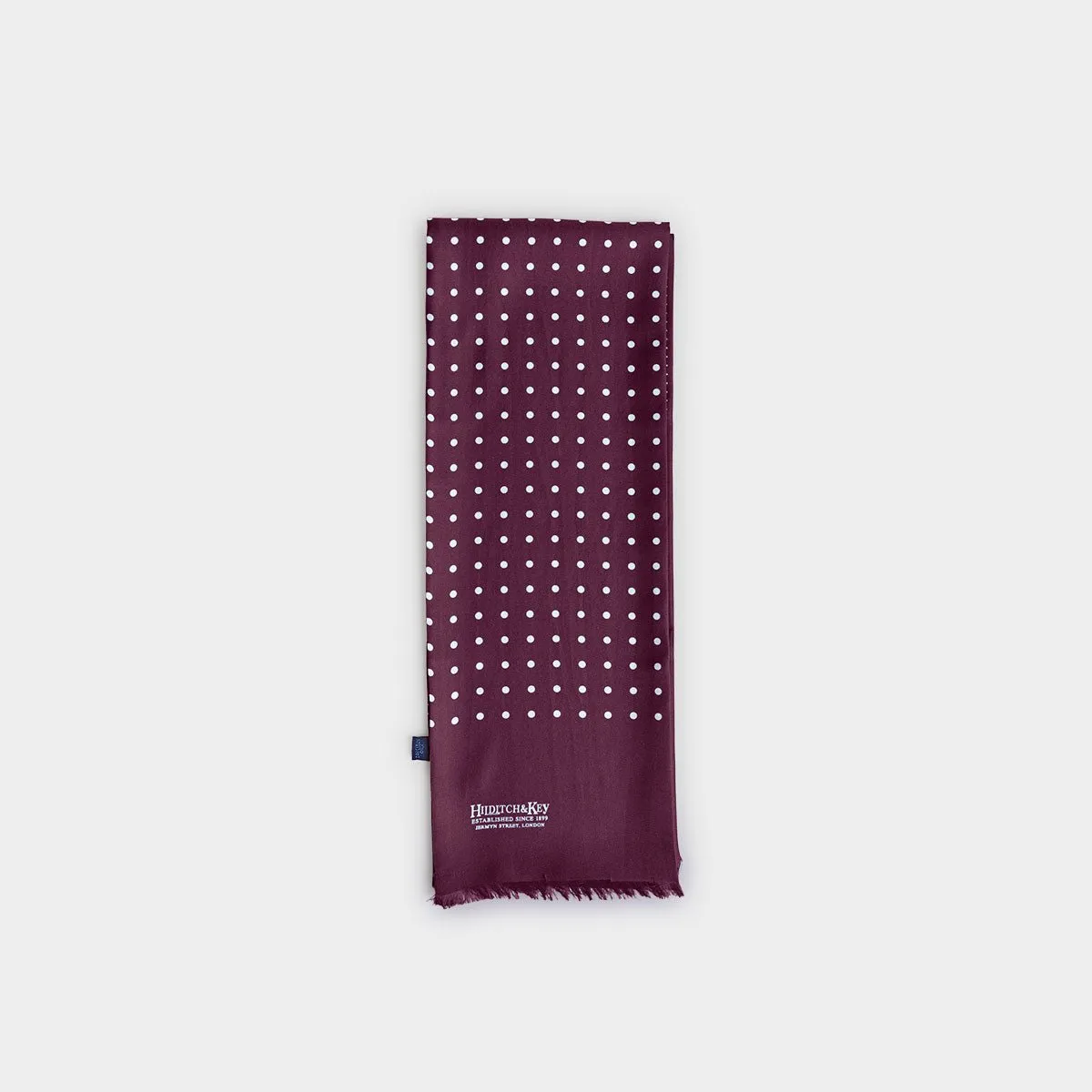 Burgundy & White Spot Silk Tubular Scarf