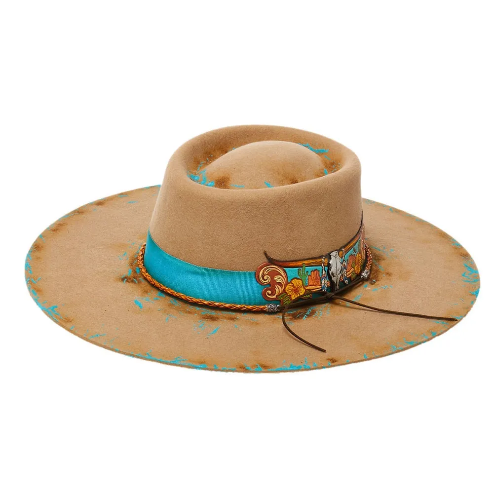 CA-F-2242 STAMPEDE BOLERO HATS - Beige Vintage