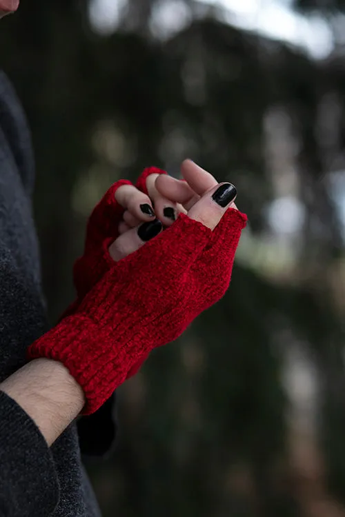 Chenille Fingerless Gloves