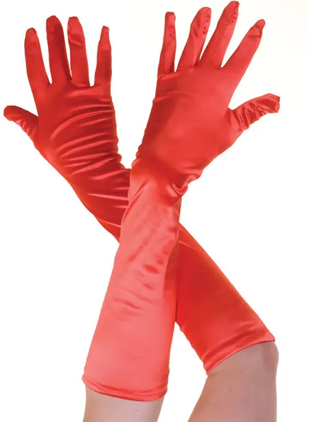 Classic Plain Long Satin Gloves Ladies Girls Elegant Formal Evening Wear Fancy Dress Accessories