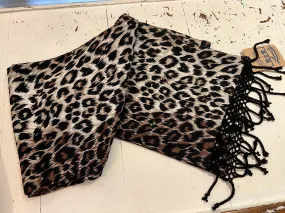 Dairi Leopard Fringed Long Scarf