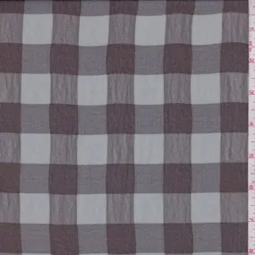 Dove/Black Check Crepe Chiffon Fabric