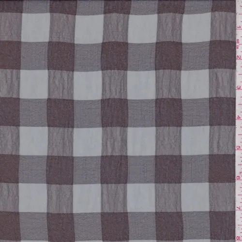 Dove/Black Check Crepe Chiffon Fabric