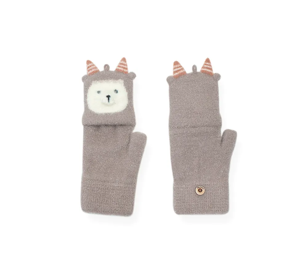 Fingerless Ultra Plush Knit Ewe Gloves