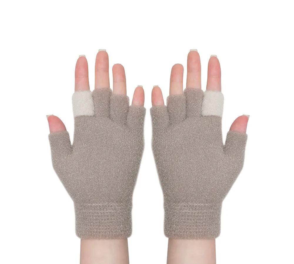 Fingerless Ultra Plush Knit Ewe Gloves