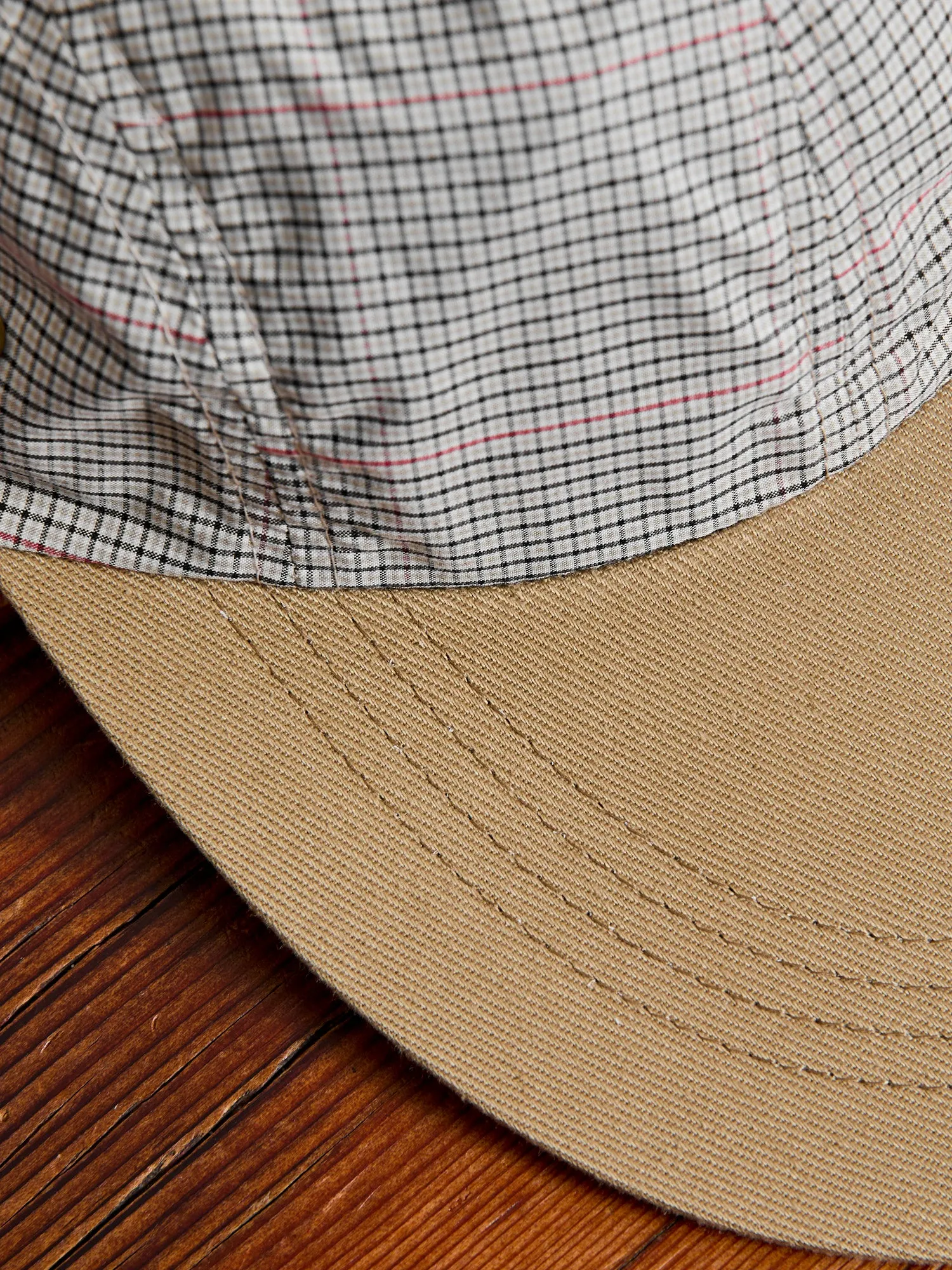 Fishing Cap in Beige Plaid