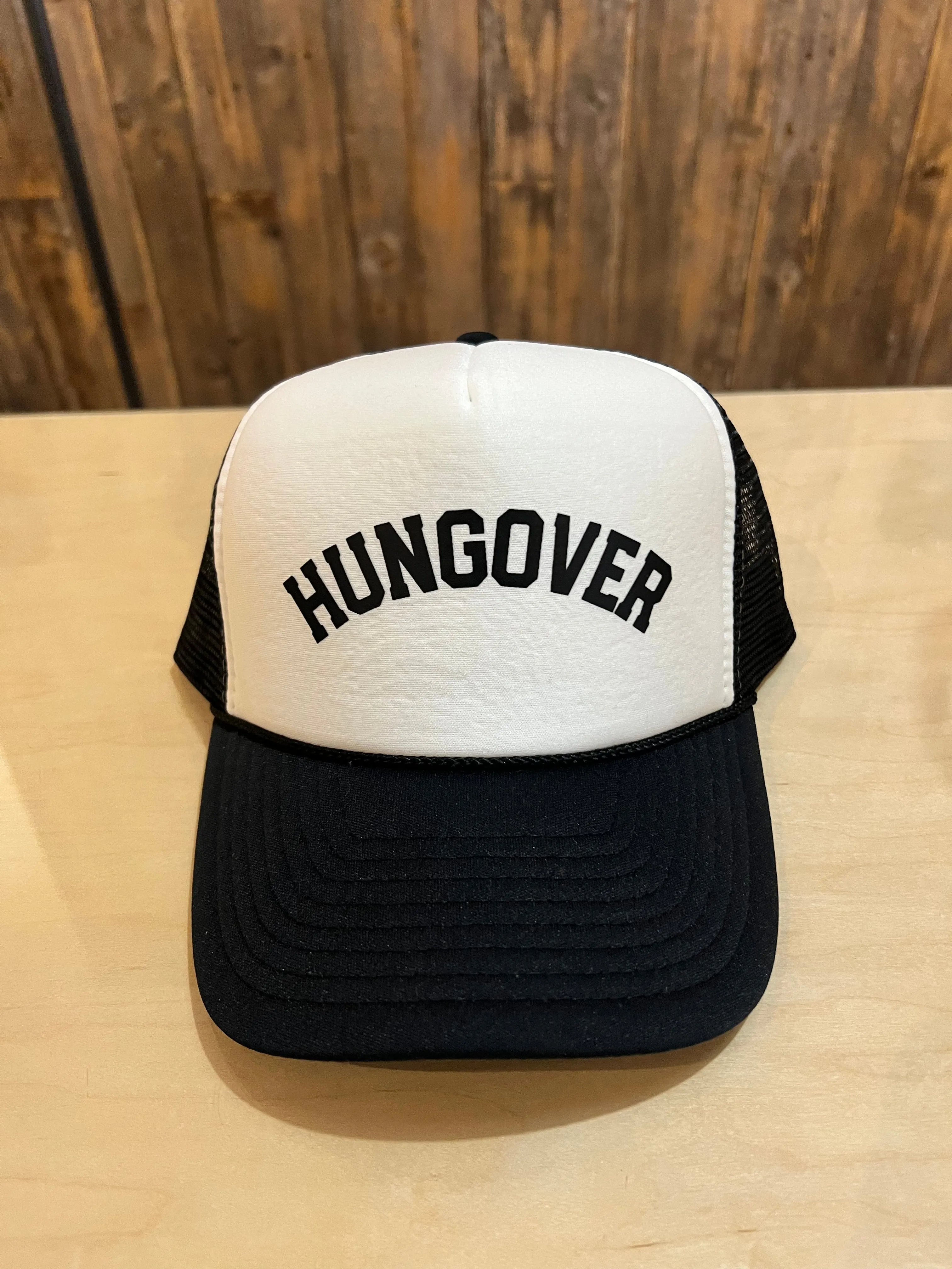 Hungover Trucker Hat - Black/White