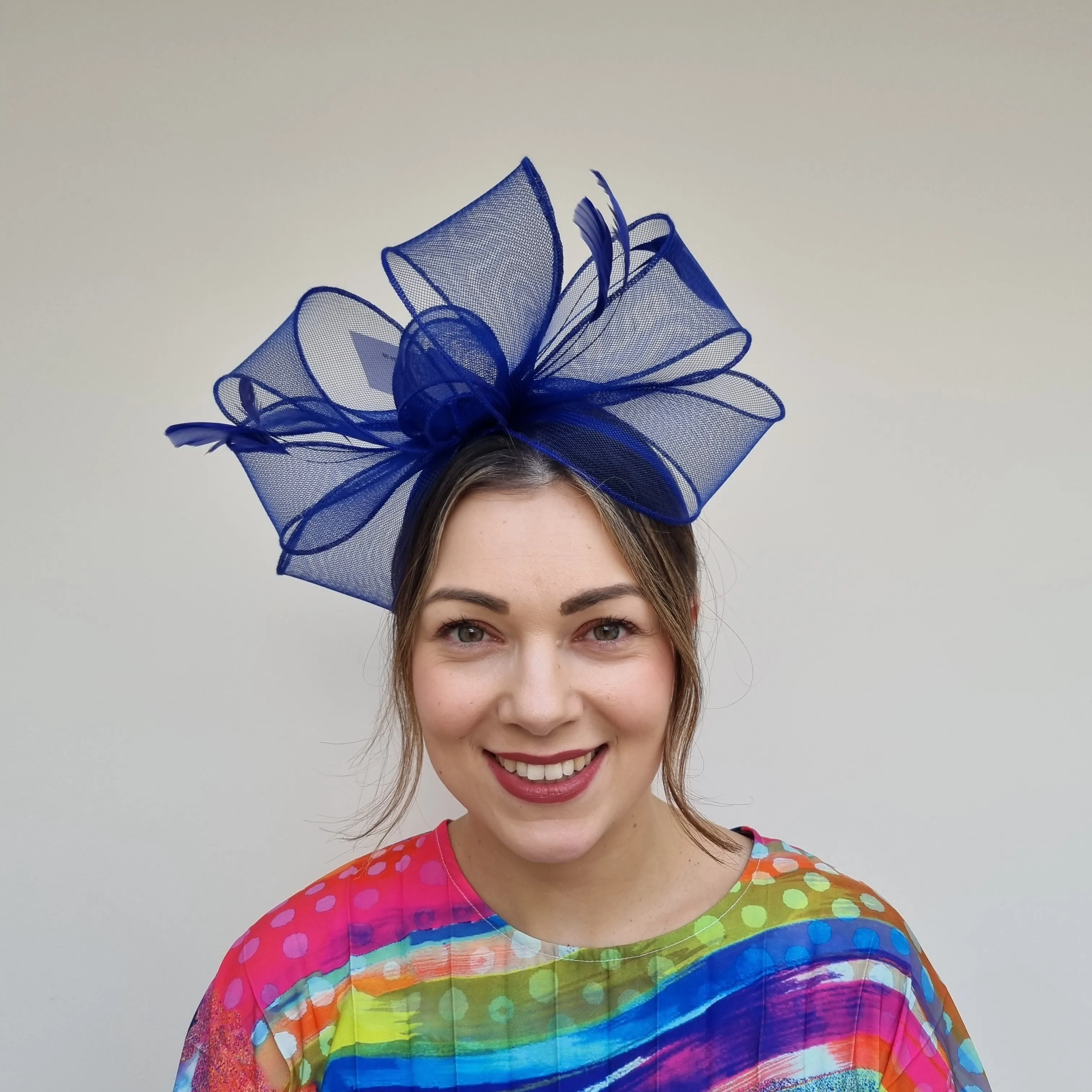 J Bees JB24/22 Crin Bow Fascinator In Blues