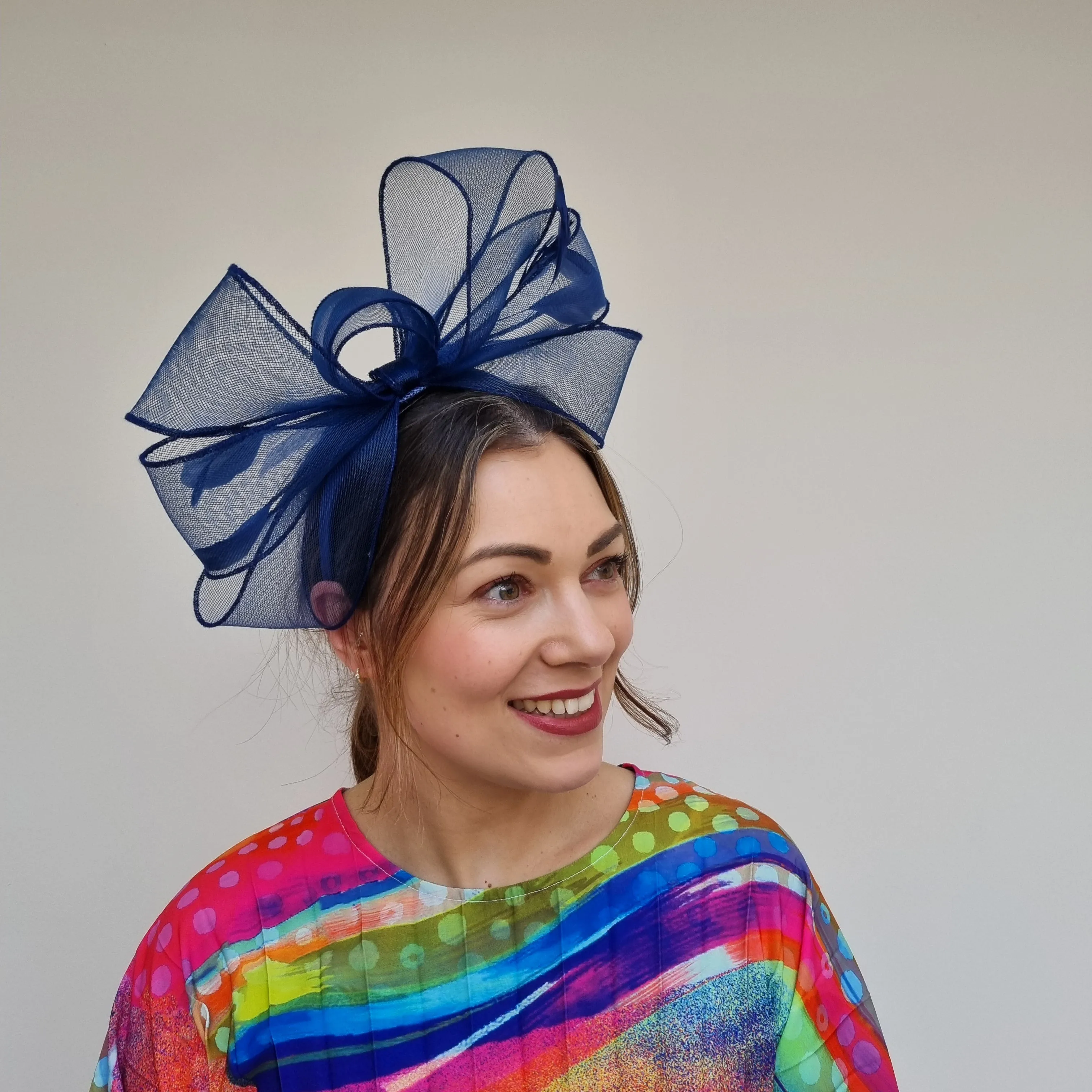 J Bees JB24/22 Crin Bow Fascinator In Blues