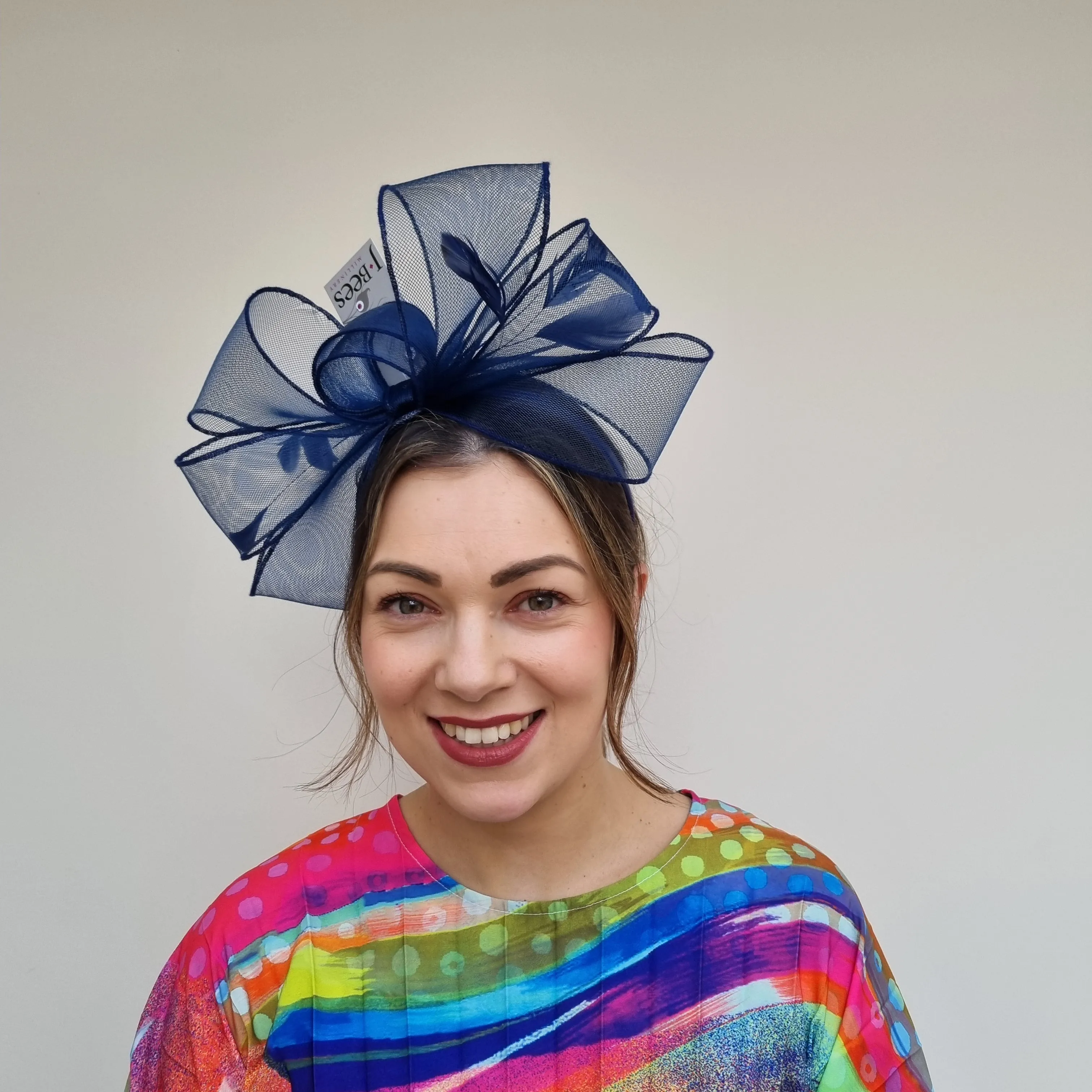 J Bees JB24/22 Crin Bow Fascinator In Blues