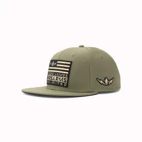 JJFU STATEMENT SNAPBACK FLATBILL HAT - OLIVE