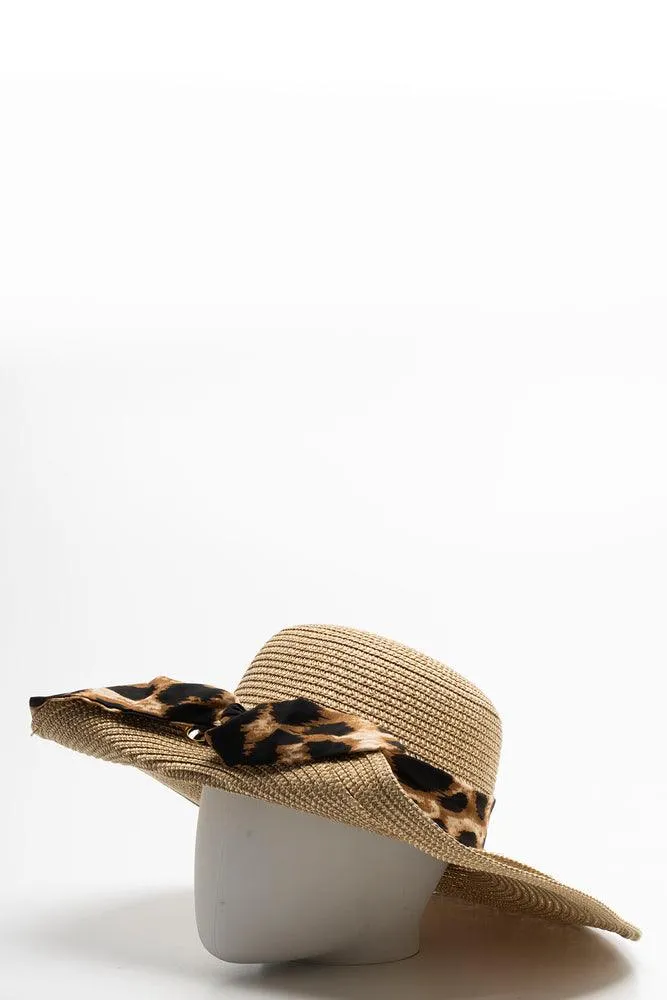 Leopard Floppy Sun Hat Natural