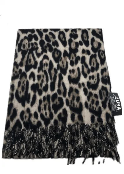 Leopard Print Shawl Wrap CASP61 Zura Cashmere Cotton