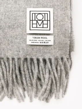 Light Grey Melange Classic Wool Scarf