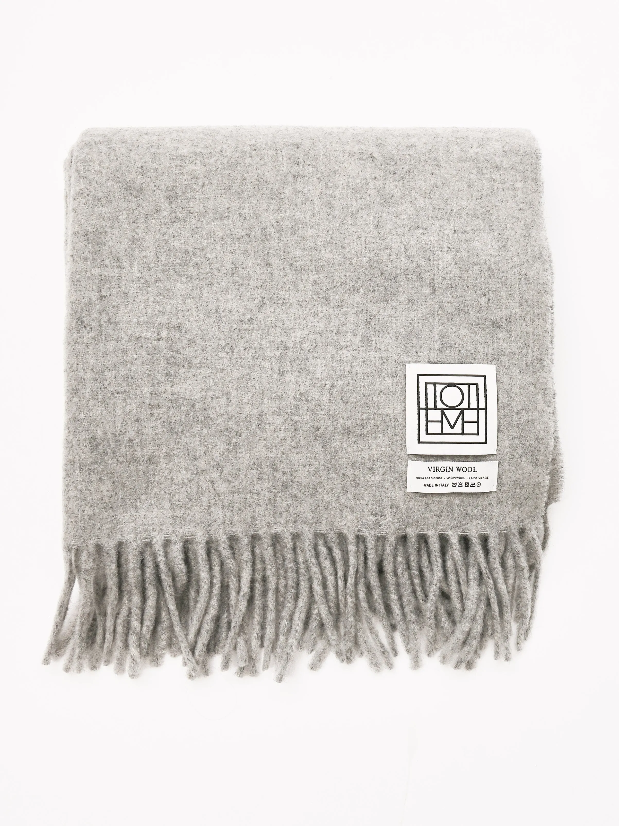 Light Grey Melange Classic Wool Scarf