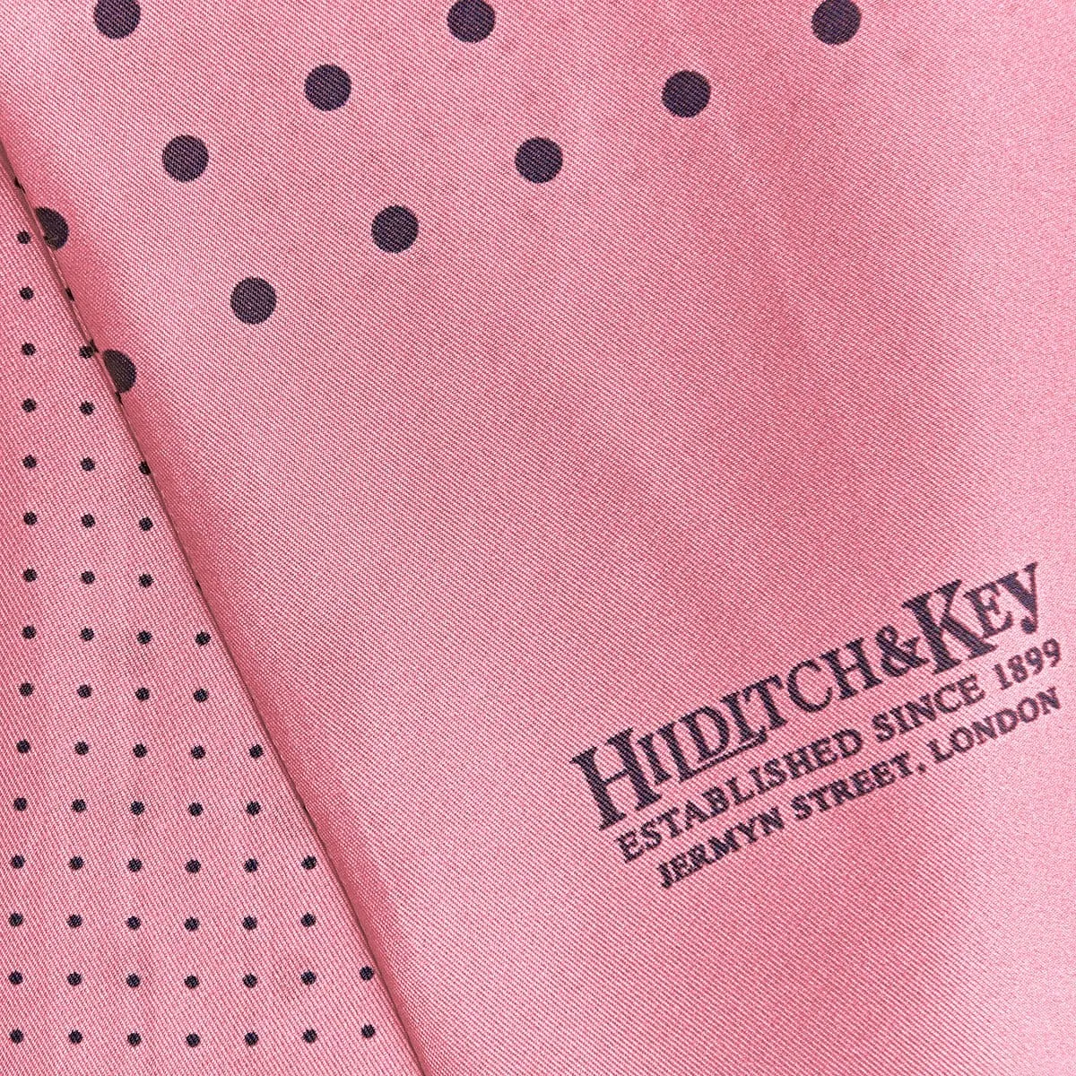 Light Pink & Navy Spot Silk Tubular Scarf