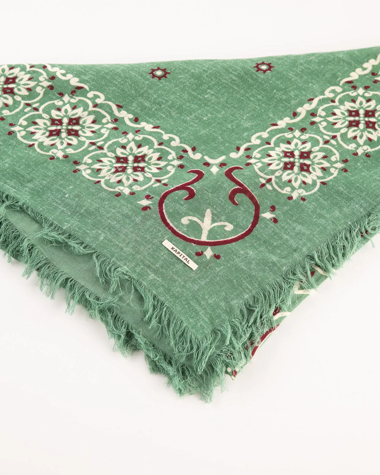 Linen Rayon Fringe Stole (HAVANANAJA) - Green