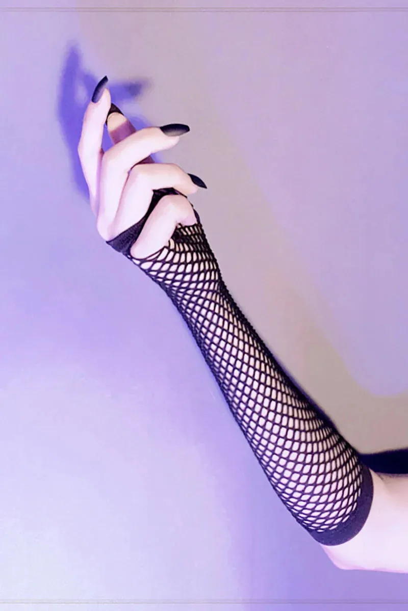 Mall Goth Fishnet Gloves