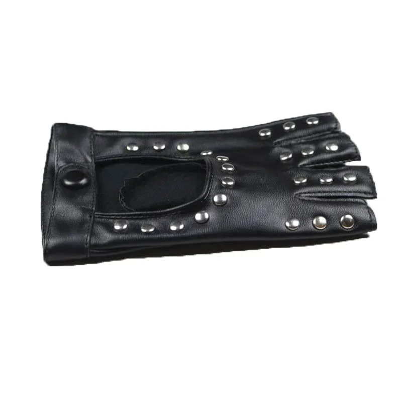 Men's Leather Fingerless Gloves