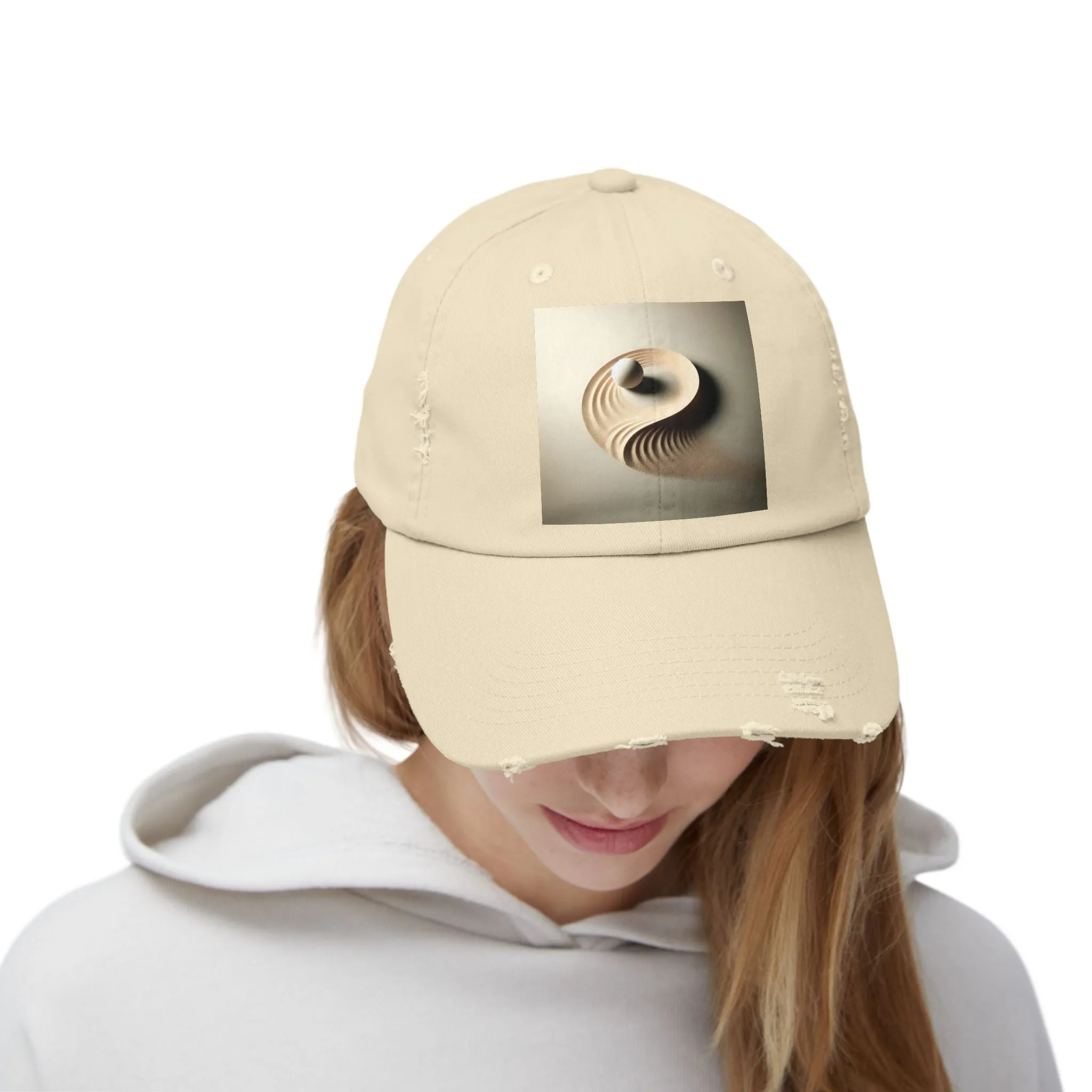 Minimalist abstract design  Unisex Distressed Cap