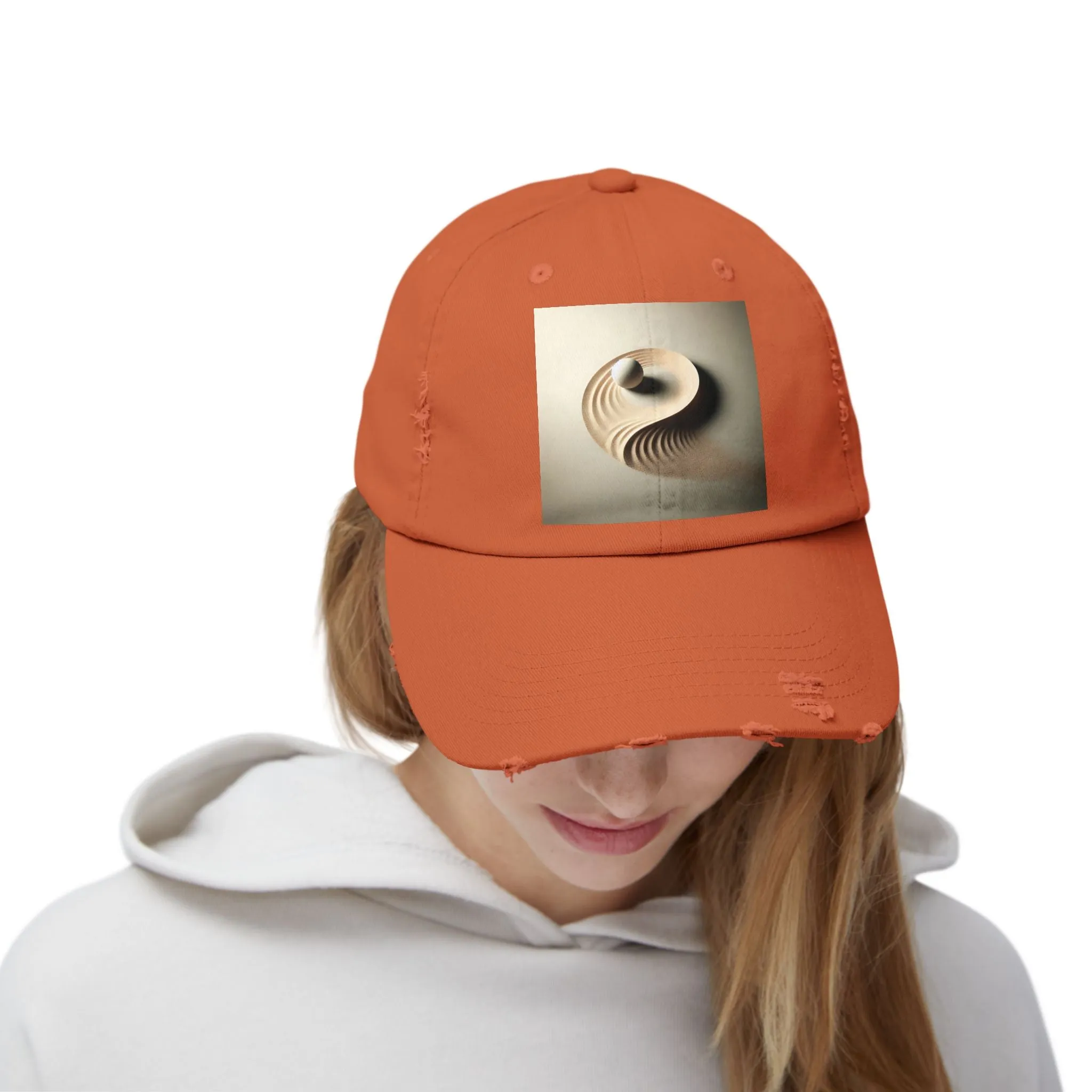 Minimalist abstract design  Unisex Distressed Cap