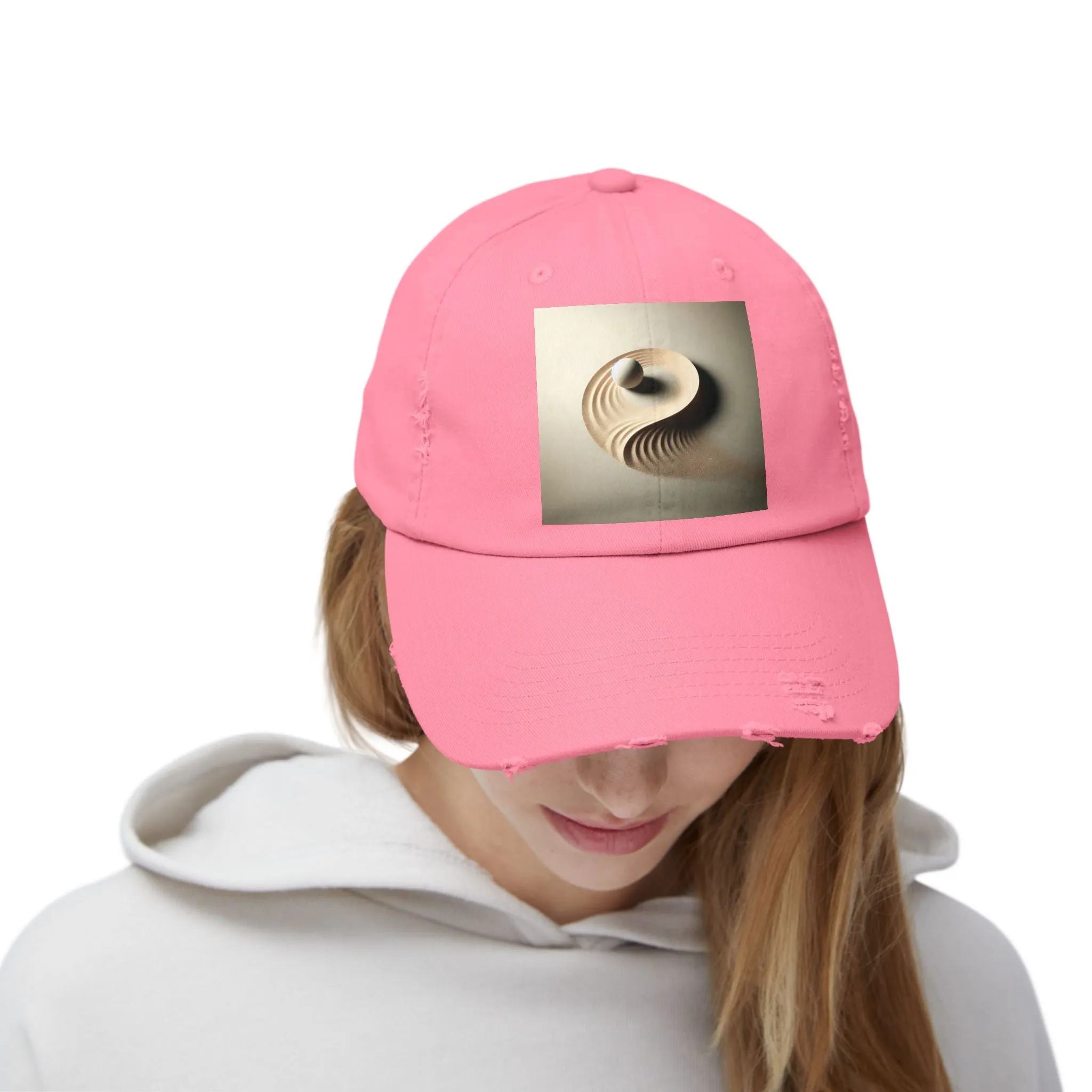 Minimalist abstract design  Unisex Distressed Cap