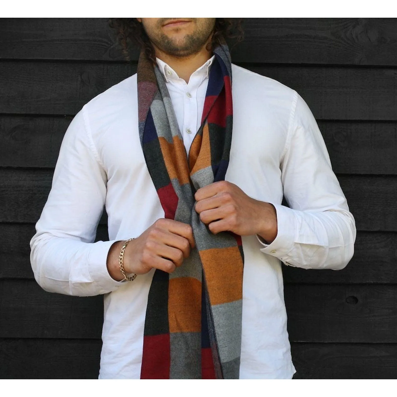 Multi Colored Check Bamboo Scarf