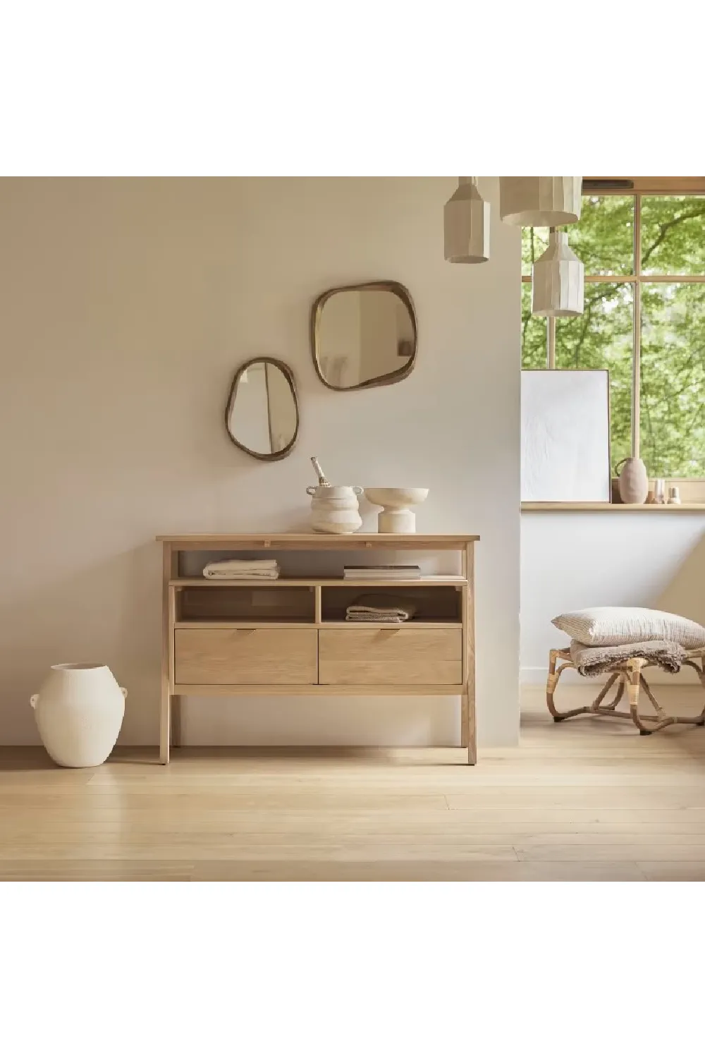 Oak Minimalist Console Table | Tikamoon Pola