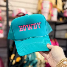 Online Exclusive | Howdy Embroidered Foam Trucker Hat in Jade