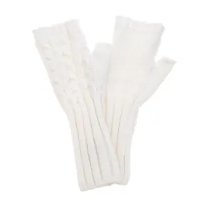 Park Lane Fingerless Gloves Winter White