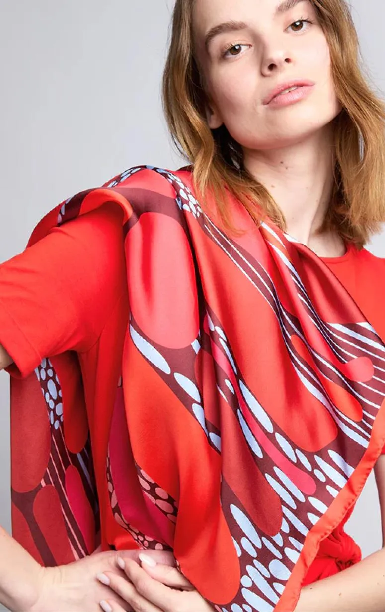 Poemet - 100% Silk Patterned Scarf