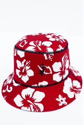 Red Hibiscus Bucket Hat