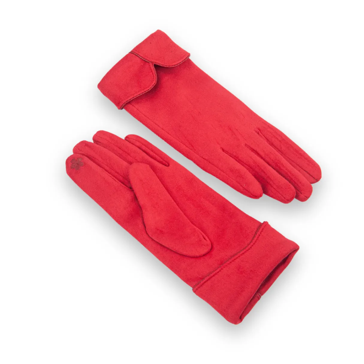 Red Scalloped Cuff Gloves