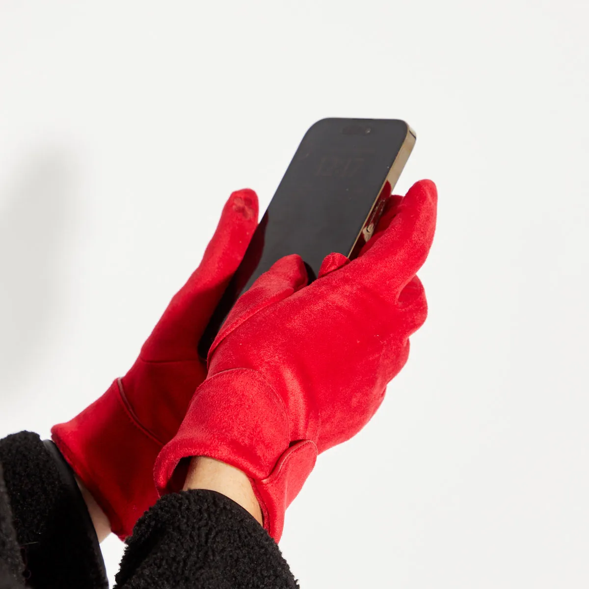 Red Scalloped Cuff Gloves