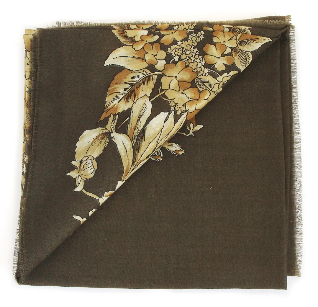 Rodier - Wool Floral Shawl 2154-2 Green