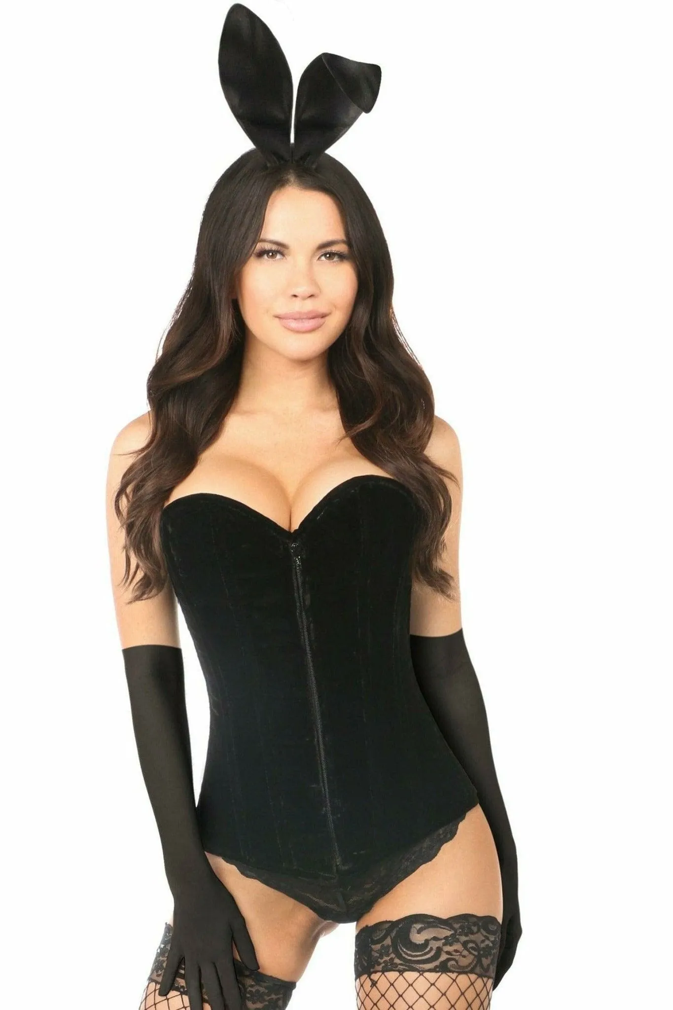 Sexy Deluxe 4 Piece Velvet Bunny Corset Halloween Costume