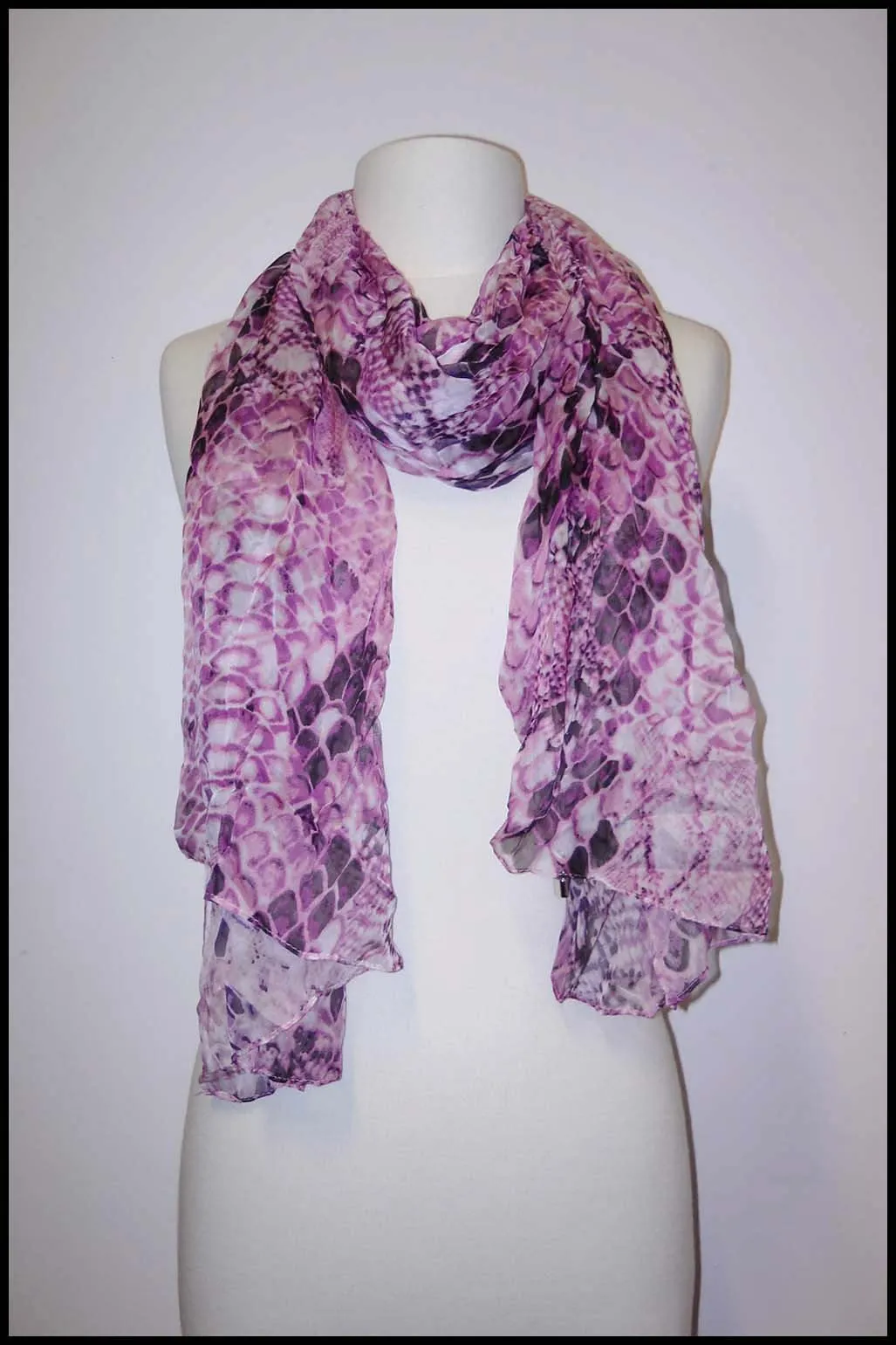 Silk Oversize Snakeskin Patterned Scarf